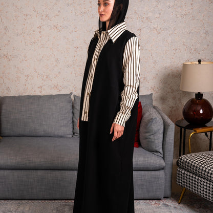 Stripe Brown shirt Abaya