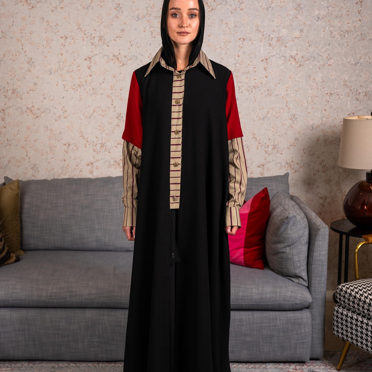 Shirt red Abaya