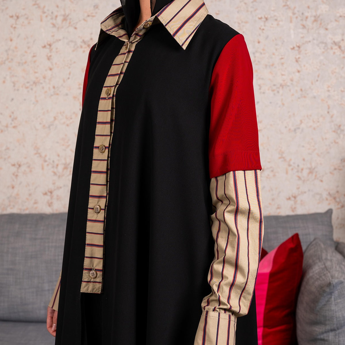 Shirt red Abaya